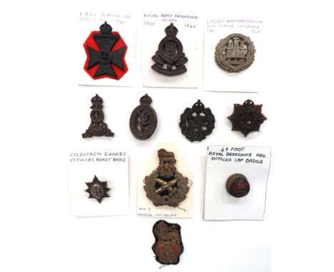 11 x Officer And Plastic Economy Badgesincluding bullion embroidery KC General cap badge ... Bullion embroidery KC Staff Offi