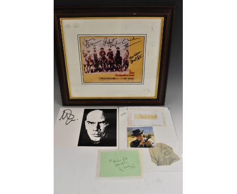 The Magnificent Seven autographs - Steve McQueen, signed vintage magazine clipped, certificate of authenticity from Todd Muel