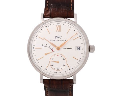 IWC Portofino "8 Days" Herrenuhr,  Ref. IW510103. Aus 2022. Edelstahl. Handaufzug-Werk Kal. 59210 mit 8 Tagen Gangreserve, se