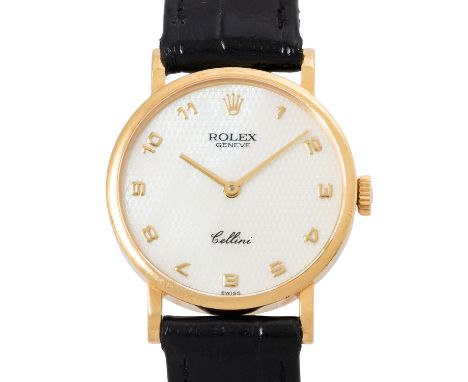 ROLEX Cellini "Perlmutt" Damenuhr, Ref. 5109. Gelbgold 18K. Handaufzug-Werk Kal. 1601, gute Gangwerte (+10s/d, 250°). Sehr sc