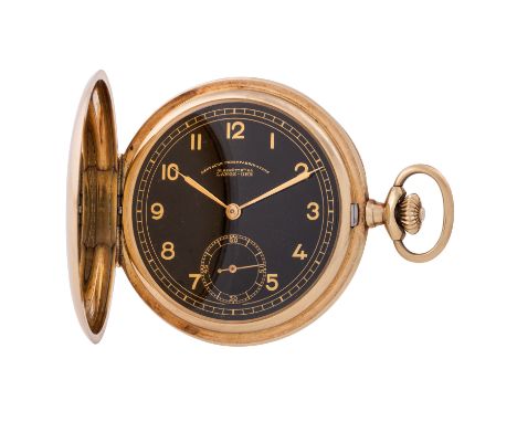 DUF A. Lange & Söhne Savonette Taschenuhr ca.1930´er. Gelbgold 14K mit goldenem Staubdeckel. OLIW-Kaliber 75 3/4 Platinenwerk