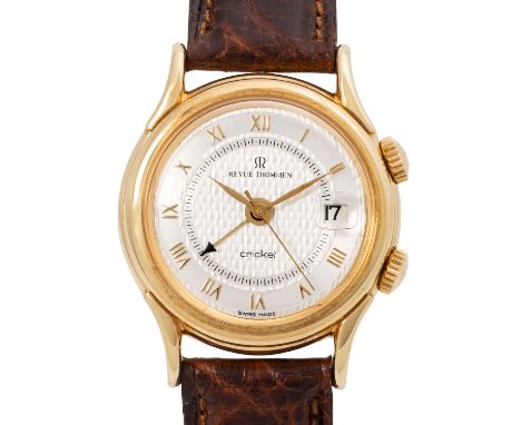 REVUE THOMMEN "Cricket" limitierte Herrenuhr, Ref. 8330001. Full Set 1995. Gelbgold 18K, limitierte Auflage Nr. 039 von 250 S