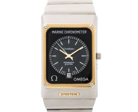 OMEGA Vintage Constellation Marine Chronometer "Megaquartz", Ref. 198.074. Aus 1976. Edelstahl/Gelbgold 14K. Quartz-Werk Kal.