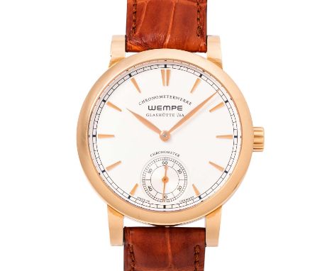 WEMPE GLASHÜTTE i/SA Kleine Sekunde Ref: WG070001 Herrenuhr. "NEU & UNGETRAGEN" Box und Papiere. 18K Gelbgold. Saphirglasbode