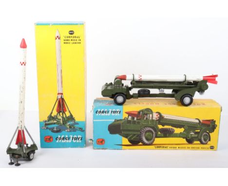 Boxed Corgi 1113 Corporal Guided missile on Erector vehicle, vehicle good to very good condition, missile fair to good, box w