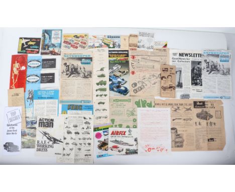 Dinky and other catalogues and leaflets, three dinky catalogues 1960s/70, Airfix construction kits catalogue, others include 