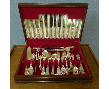 A canteen of silver plated cutlery (K. Bright, Sheffield) 