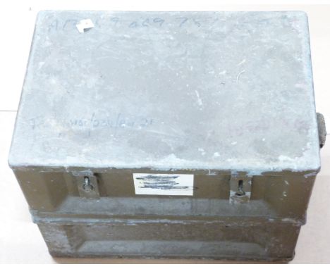 Two metal military ammunition crates or boxes, length 52cm. Consigned by a Royal Navy museum