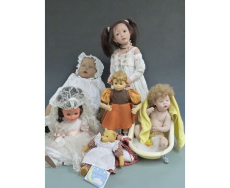 Five various dolls including a large Goebel example 36cm tall, one marked PSH, Heidi Ott etc, largest 65cm tall.&nbsp;