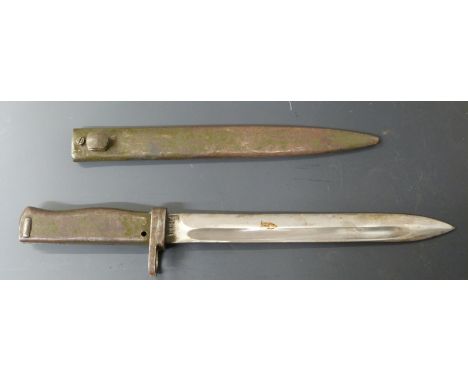 German&nbsp;Ersatz&nbsp;all steel bayonet stamped 2812 to crosspiece with 25cm fullered blade and scabbard&nbsp;