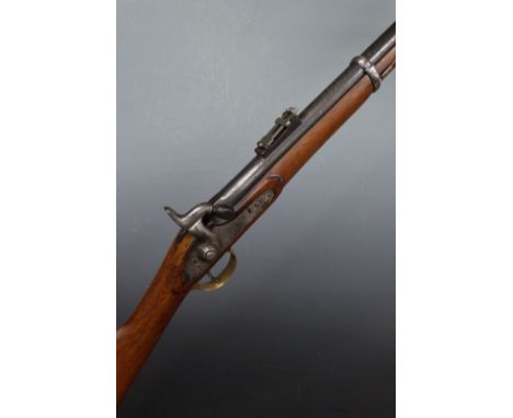 Enfield 1856 pattern percussion hammer action rifle with&nbsp;lock stamped with crown over 'VR' cypher and '1856 Tower', bras