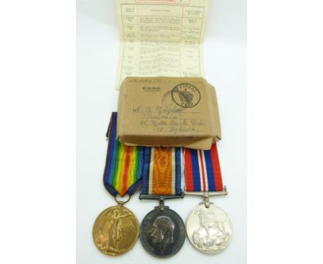 British Army WWI medals comprising War Medal and Victory Medal named to 2130 Pte H Naylor RAMC together with his son's&nbsp;W