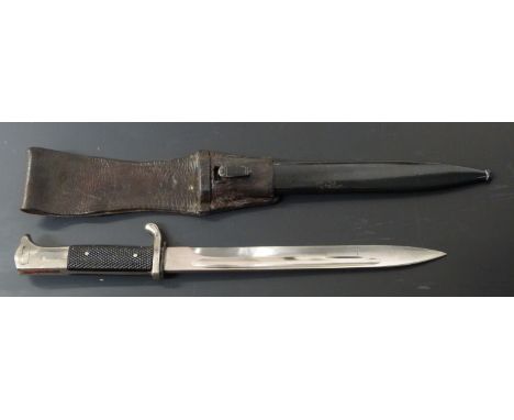 German KS98 pattern bayonet with 25cm fullered blade, scabbard and frog