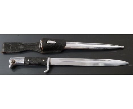 German KS98 pattern bayonet with 25cm fullered blade, scabbard and frog
