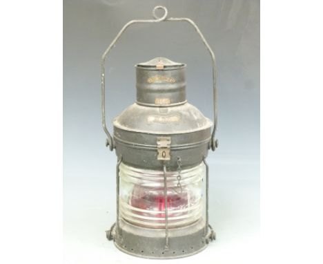 Ship's 'Not Under Command' lamp, total height 80cm