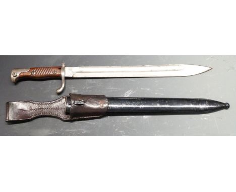 German 1898/05 pattern bayonet early type with part muzzle ring and no flashguard, some clear stamps, Weyersberg Kirshbaum ma