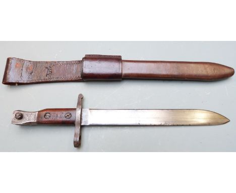 Canadian M1910 pattern knife bayonet for the Ross rifle with clear stamps to pommel and hilt including CEF, 25cm unfullered h