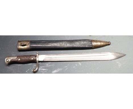 German 1898/05 pattern bayonet early type with part muzzle ring and no flashguard, clear stamps, Simson &amp; Co makers, with