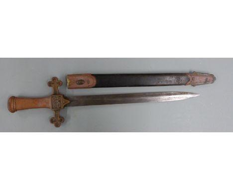 British Victorian Bandsman's sword with royal cypher to crossguard, stamped 24 and 12 to grip with scabbard&nbsp;