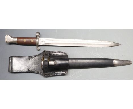 British 1888 pattern Mk1 second type bayonet, with clear stamps to ricasso&nbsp;for Enfield and WWG England, 30cm double edge