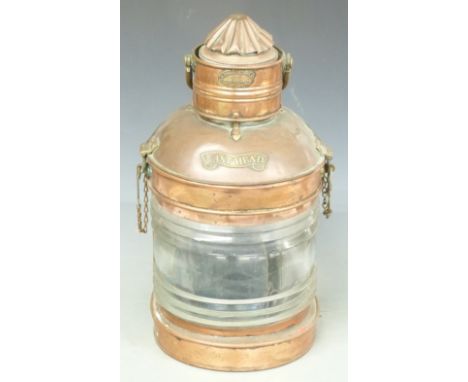 R.Tindall &amp; Sons Ltd copper ship's masthead lamp, height 48cm&nbsp;