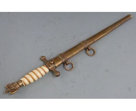 German Third Reich Nazi Naval officer's dagger with WKC maker's mark to 25cm blade, with scabbard