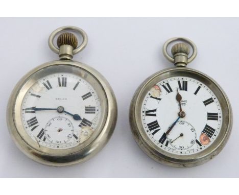 Two London North Eastern Railway keyless winding open faced pocket watches, one Limit the other Selex, both with subsidiary s