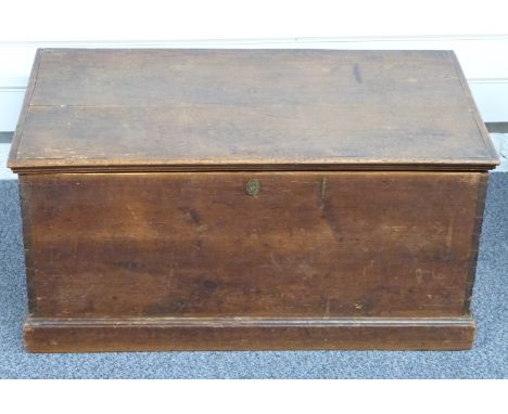 19thC pine trunk with candle box, W80 D45 H39&nbsp;