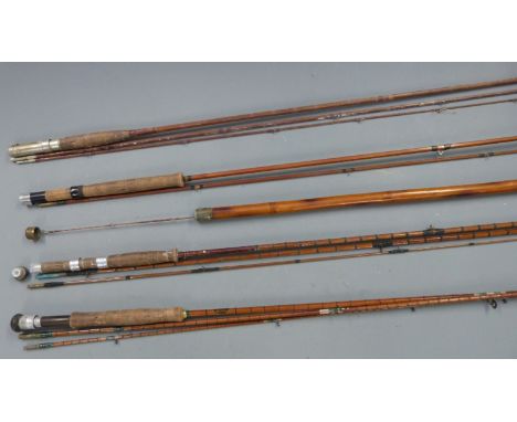 Split cane / cane fly fishing rods including R Chapman and Co 'The Chess', Blackman 'The Edendale', G Willey etc