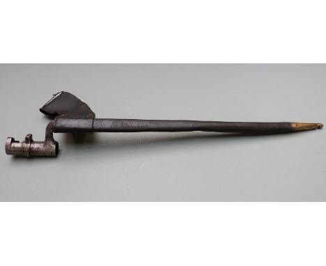 American 1873 pattern socket bayonet, stamped US over J to 45.5cm blade, with scabbard and integral frog&nbsp;