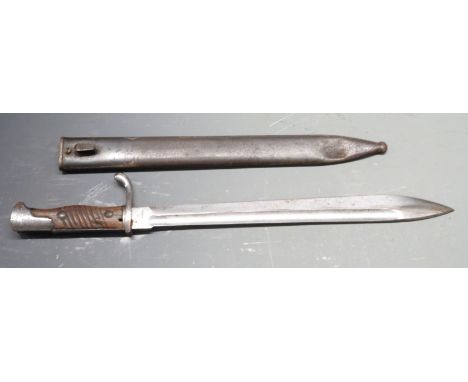 German 1898/05 pattern later type bayonet with&nbsp;trimmed&nbsp;muzzle ring and flashguard, some stamps, Simson &amp; Co&nbs