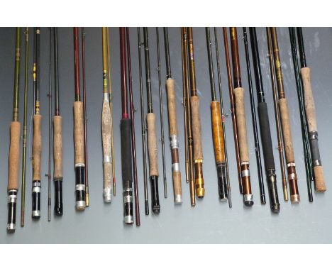 Trout fly fishing rods including Bruce and Walker Bob Church 10ft, Bob Church Grafham, Milbro, Normark Black Medallion, Maste