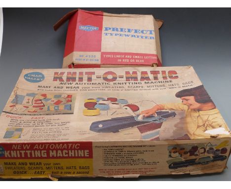 Chad Valley New Automatic Knitting Machine together with a Mettoy Perfect Typewriter, both in original boxes.&nbsp;