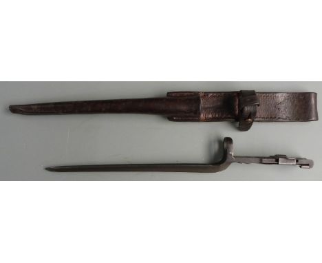 American 1941 pattern Johnson bayonet with 19cm blade, scabbard and integral frog&nbsp;