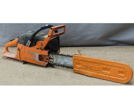 Husqvarna petrol chainsaw, model number rubbed, cutter bar approx 24inches