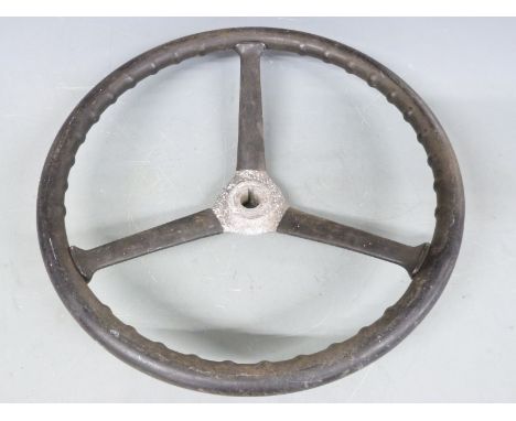 Circa 1930 vintage Morris Minor car steering wheel, diameter 40cm