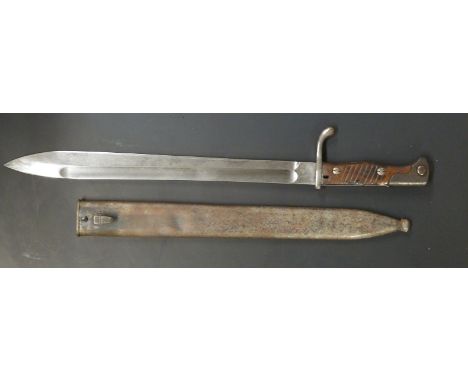 German 1898/05 pattern bayonet later type with muzzle ring trimmed and&nbsp;flashguard, some clear stamps, Waffenfabrik Mause