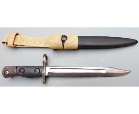 British No5 Mk1 bayonet with 20cm fullered bowie blade, scabbard and frog&nbsp;