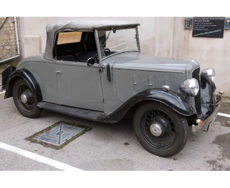 1935 Austin 10 Clifton two seat tourer with dickey seat and 1141cc four cylinder side valve engine. The front seats appear to