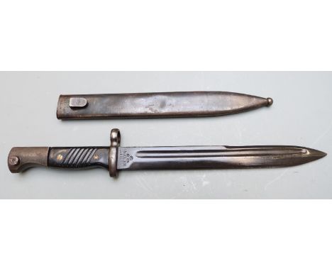 Israel manufactured 1949 pattern bayonet, clear stamps to ricasso, 24339 to pommel,&nbsp;24.5cm fullered blade, with scabbard