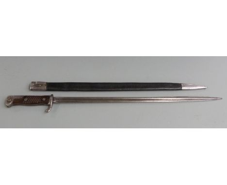 German S98 pattern bayonet, P.D.Luneschloss makers, with regimental marks 170.R.31, 51.5cm pipeback blade and with scabbard s