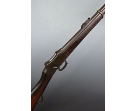 Enfield 1887 Mk IV .577/ 450 Martini Henry service rifle with lock stamped indistinctly with crown over V.R. cypher and 'Enfi