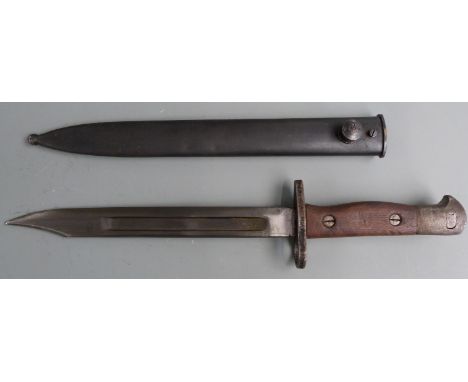 British No5 style bayonet with 22cm fullered Bowie blade and scabbard&nbsp;