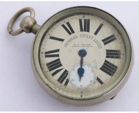Lancashire &amp; Yorkshire Railway A Y Talbot keyless winding open faced pocket watch with subsidiary seconds dial, black Rom