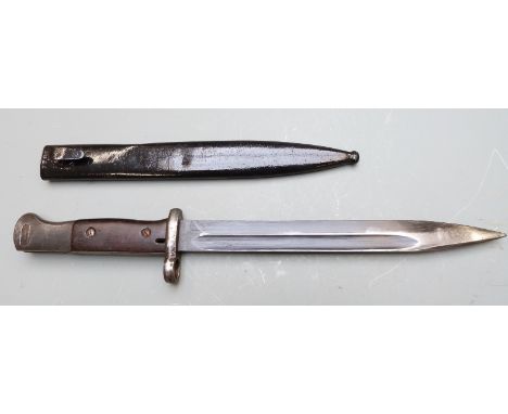 Israel K98 conversion bayonet marked S124 to ricasso, 25cm fullered blade, with scabbard&nbsp;