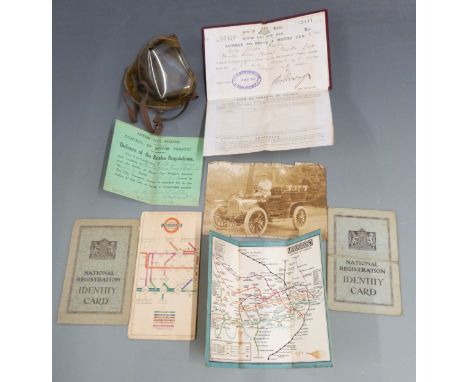 1915 City of Leeds driver's licence for Ruby Linda Flatow with similarly dated Defence of the Realm Regulations card, picture