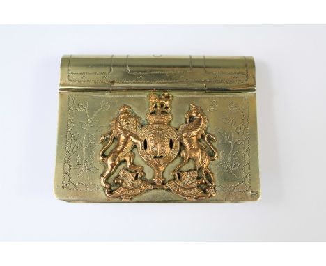 A White Metal Hand Crafted Snuff Box. The box in the form of a book with the Royal Coat of Arms. The box has been hole-punche