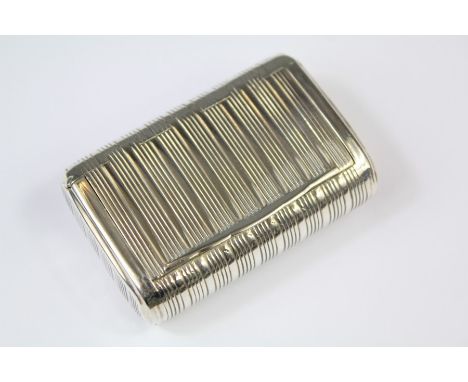 A 19th Century Silver Snuff Box. The snuff box with engine-turned decoration, Birmingham hallmark, dated 1813, mm John Shaw, 