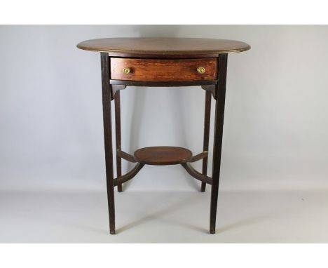 Edwardian Oval Occasional Table. The table having shelf beneath, approx 62 x 44 x 70 cms.
