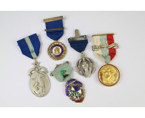 Collection of Masonic Silver Jewels. This lot includes Charity &amp; Benevolence in 9ct gold mount inscribed Bros. G.S Horne 
